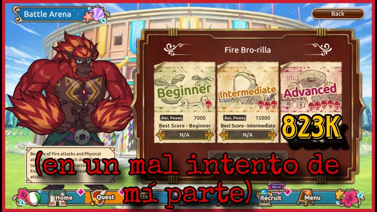 Arena de batalla (Fire Bro-rilla 823k) - Konosuba Fantastic Days - YouTube