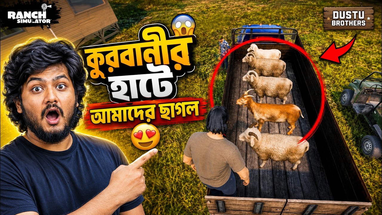 কুরবানীর হাটে আমাদের ছাগল ভেড়া | Ranch Simulator | Dustu Brothers