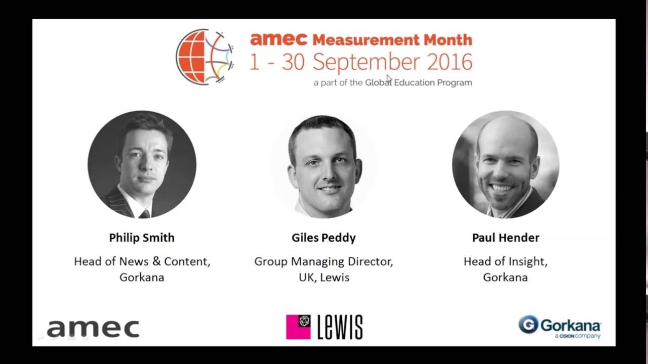 AMEC Measurement Month (Sept 2016) webinar: Best practice in PR measurement