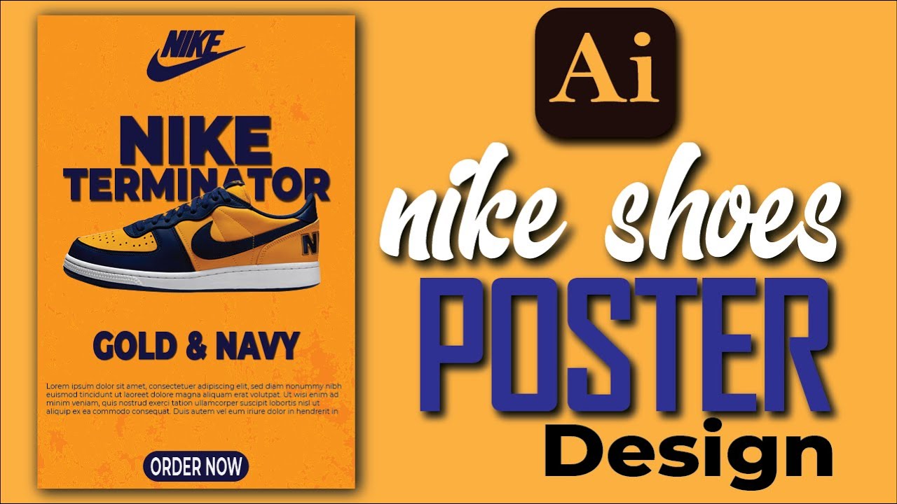 Illustrator CC Tutorial | Graphic Design | Nike Shoe Poster Design ...