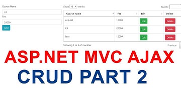 Asp.Net Mvc Ajax Crud Part 2