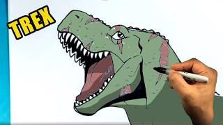 How to Draw TREX - Battle Damaged