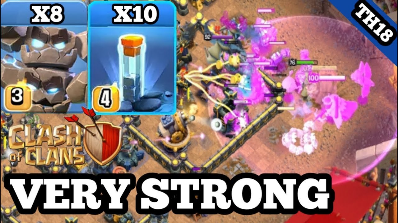 Meteor golem & totem spell attack coc I best th18 attack strategy coc