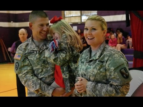 Soldiers Surprise Daughter at School Magic Show!