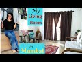 मेरा Mumbai लिविंग रूम Tour | Indian Living Room Tour &amp; Organisation| Small Rented Apartment Decor