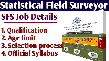 Statistical Field surveyor official Syllabus //Selection process // Elegibility criteria //Age Limit