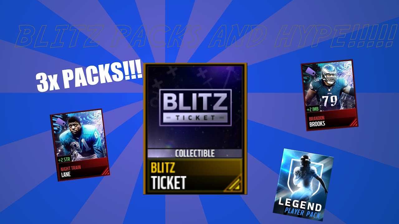 BLITZ PACK OPENING!!! Tons of tickets! Madden mobile 17