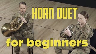 Playing horn with friends! | Beginner Horn Duet