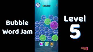 Bubble Word Jam Level 5 Answers | Relaxing Word Puzzle Game 🫧🧠 | Solutionguruji