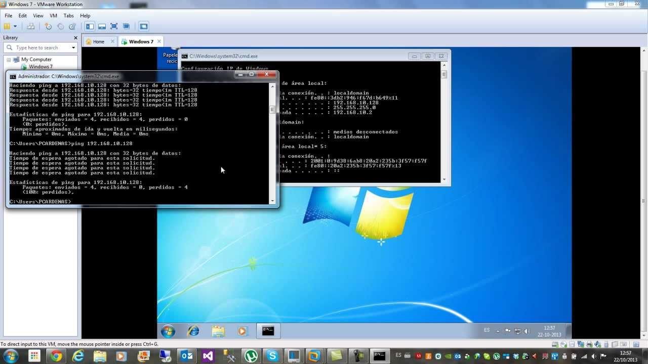 Configuracion Lan y Windows 7 en VMware YouTube