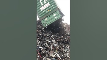 Scrap container unloading at yard #container #recycling #scrap #inspection