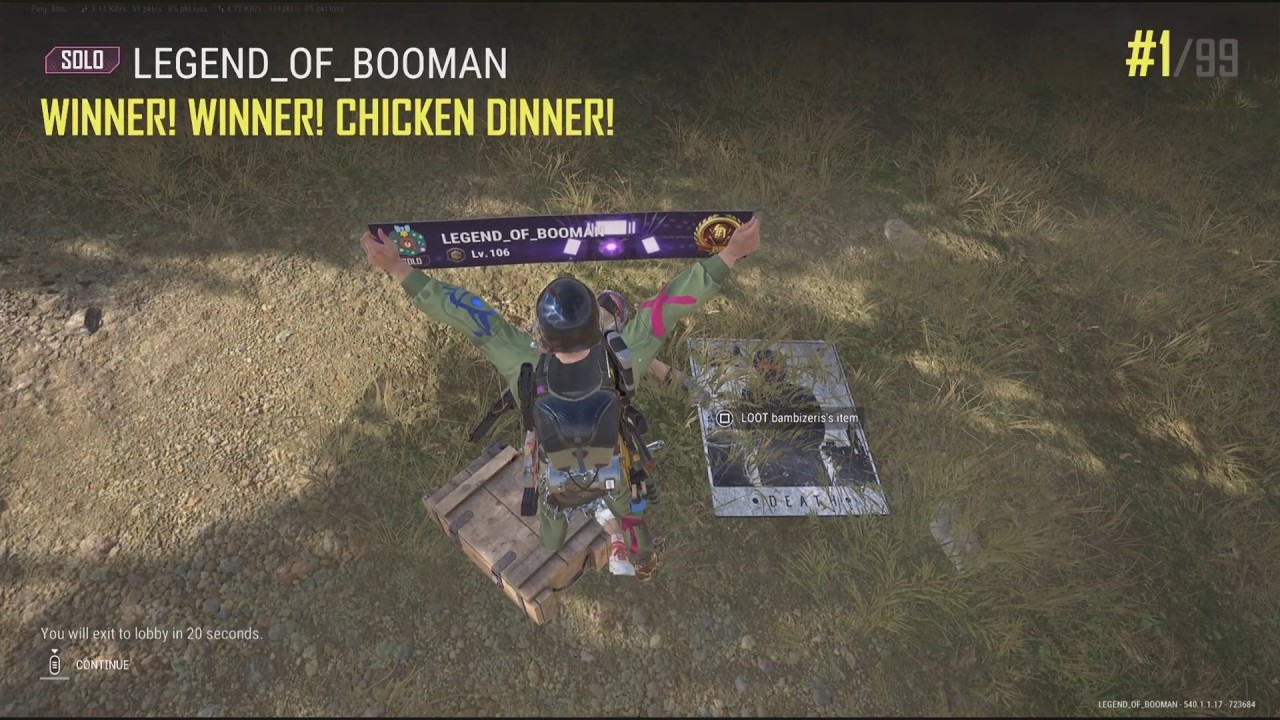 JOT381 PUBG 220226 ERANGEL 6 KILLS 2377th SOLO WIN 1/99 CHICKEN DINNER SOLO