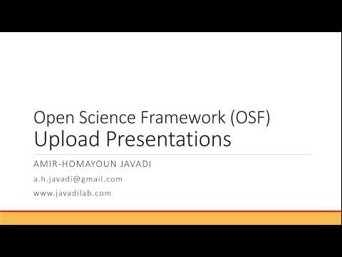 How to upload your Abstract to OSF (Open Science Framework)