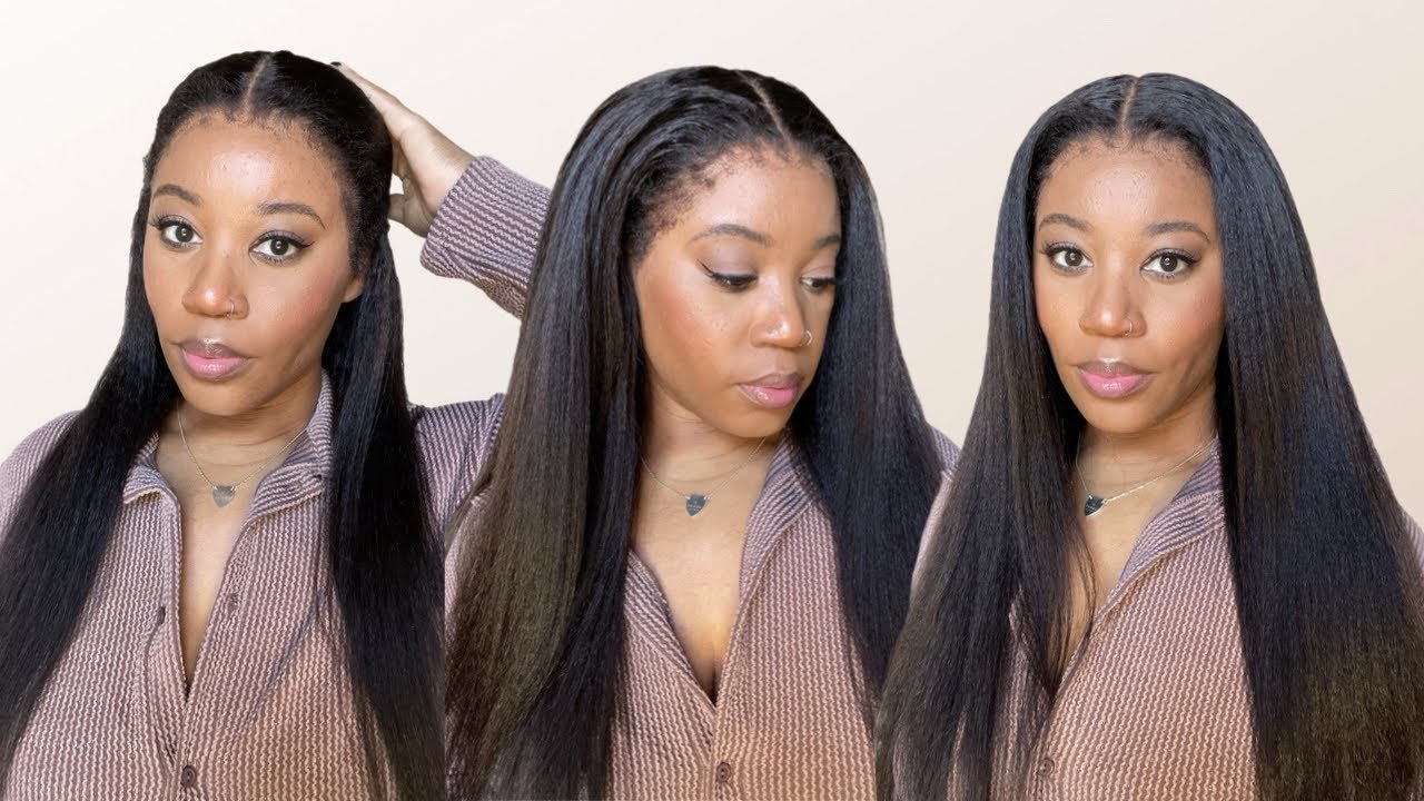 CLEAN HAIRLINE & TEXTURED EDGES | KINKY STRAIGHT LACE FRONT WIG | OMGQUEEN