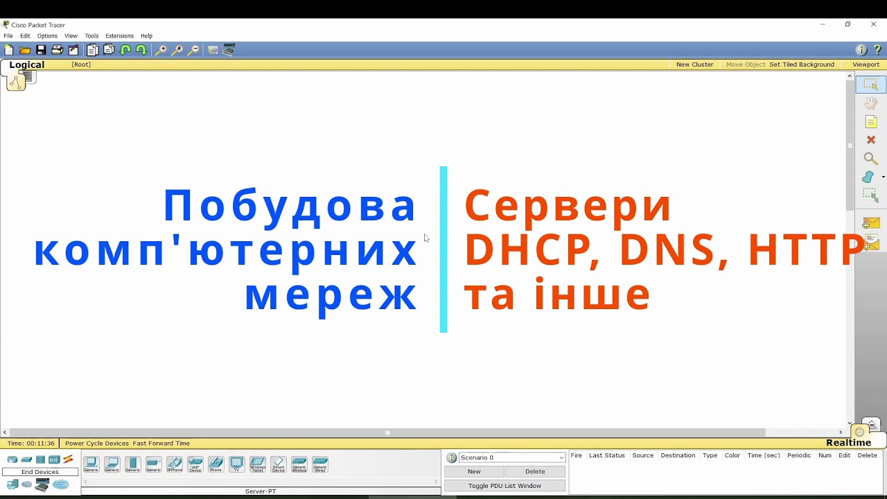 Побудова комп'ютерних мереж - використання серверів DHCP, DNS, HTTP ...