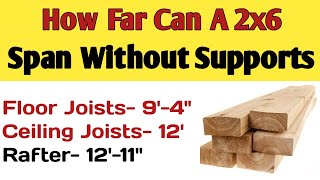 How far can a 2x6 span without support | 2x6 floor joist span, 2x6 ceiling joist span | 2x6 span