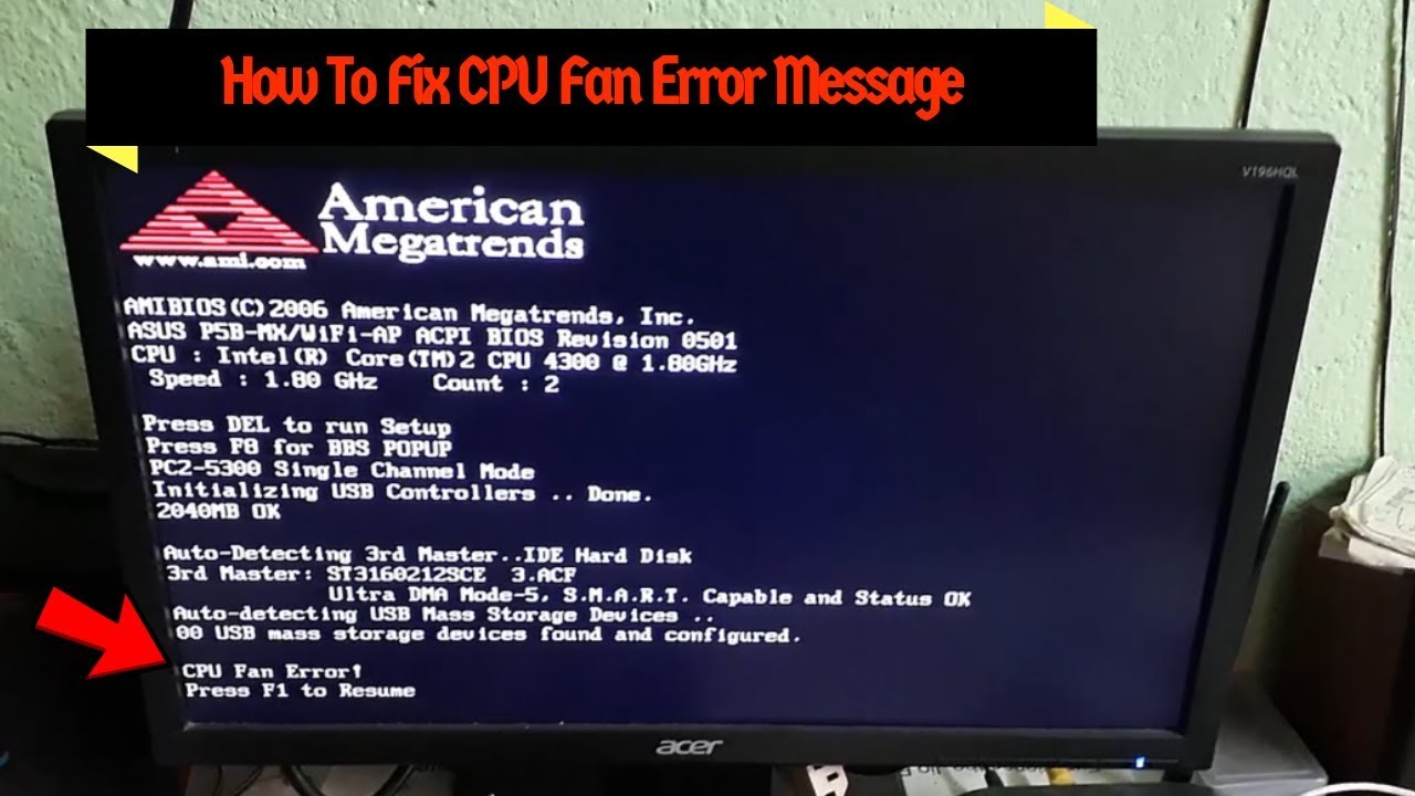 CPU Fan Error on Boot