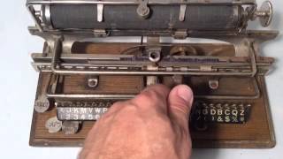 1890s Merritt Type Writer, demonstration of typing action