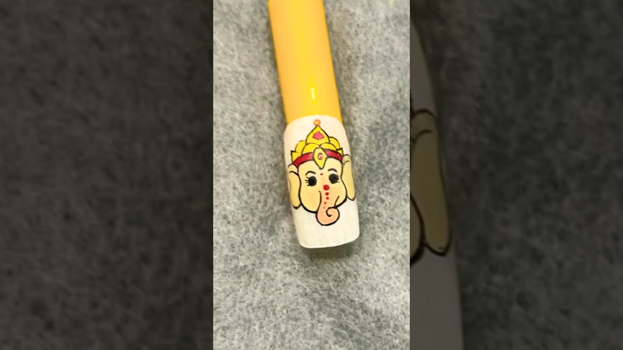 Ganpati inspired Nail Art 