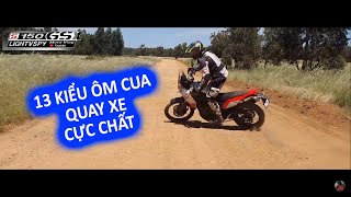 13 kiểu ôm cua cua quay xe 90 độ, 180 độ dân moto Adventure, cào cào hay xài | Lightvspy moto Vlog