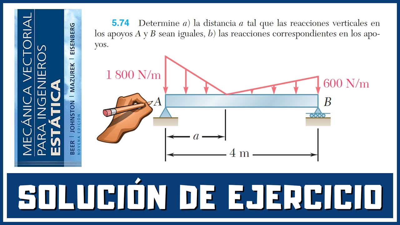 ESTÁTICA | EJERCICIO 5.75 "Mecánica Vectorial para Ingenieros, Beer