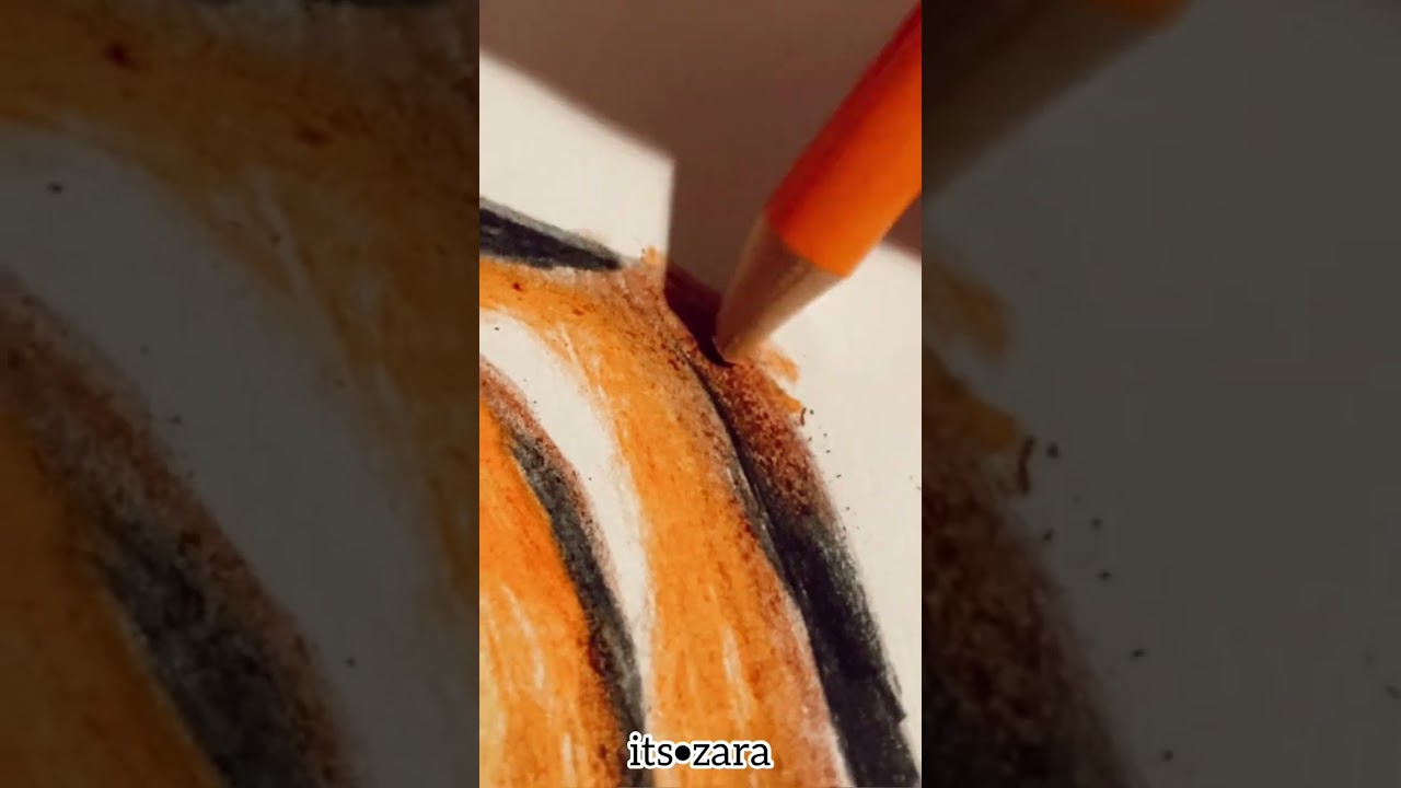 drawing a realistic pumpkin with colored pencils🎃