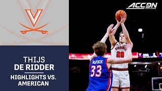 UVA's Thijs De Ridder Dominant In Win Over American