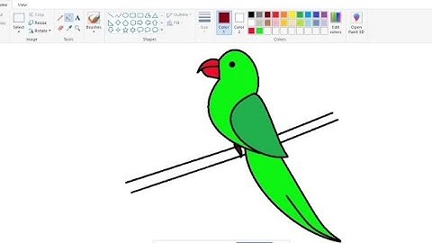 How to draw Parrot in MS Paint||Drawing for Kids||Easy Drawing||For Beginners||Art 🖌️🖌️
