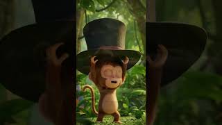 Monkey’s Head Gets Stuck in a Magic Hat! 🐒😂 | Funny Shorts for Kids #cartoon #monkeyvideos