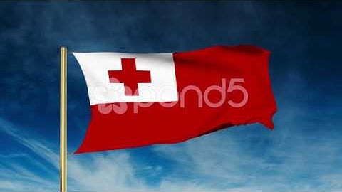 Tonga Flag Slider Style. Waving In The Win With Cloud Background Animation
