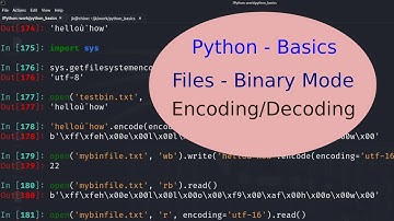 Python Basics - 36 - Files - Binary Mode - Character Encoding & Decoding