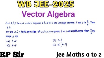 Let a , b , c be unit vectors. Suppose that a.b=a.c=0 and the angle between b and c is π/6. Then a =