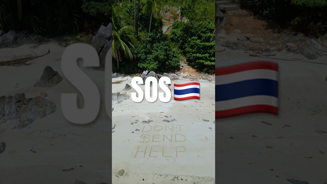 Stranded and No help needed 🇹🇭 #travel #kohsamui #beach #djimini3 #tropical #sos #southeastasia