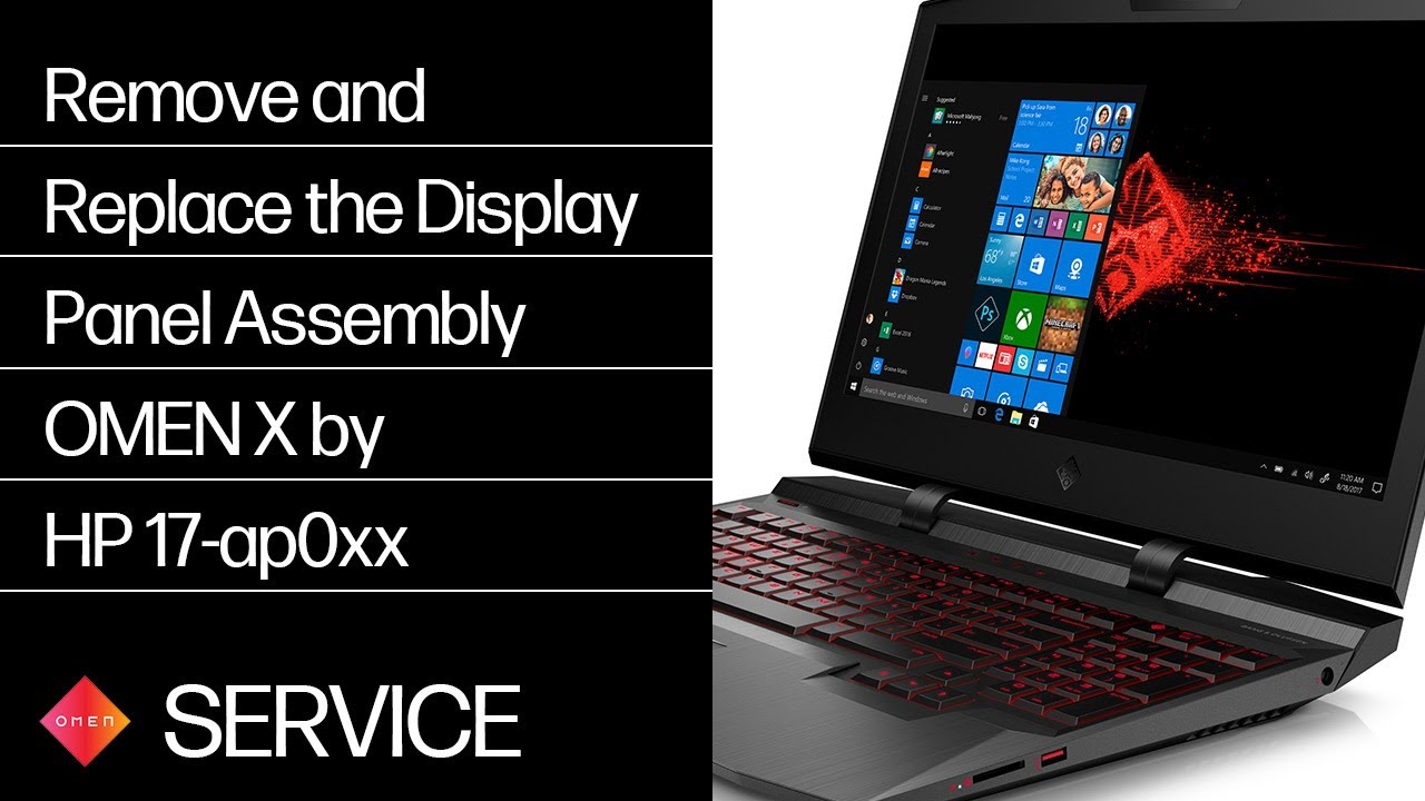 Remove and Replace the Display Panel Assembly OMEN X by HP 17ap0xx