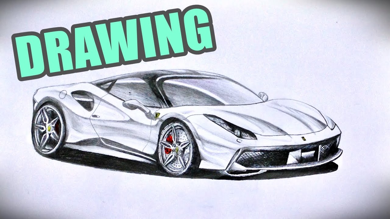 How To Draw Ferrari 488 Gtb Time Lapse Video