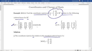 Lecture 12 Part 1: Coordinates and Change of Basis