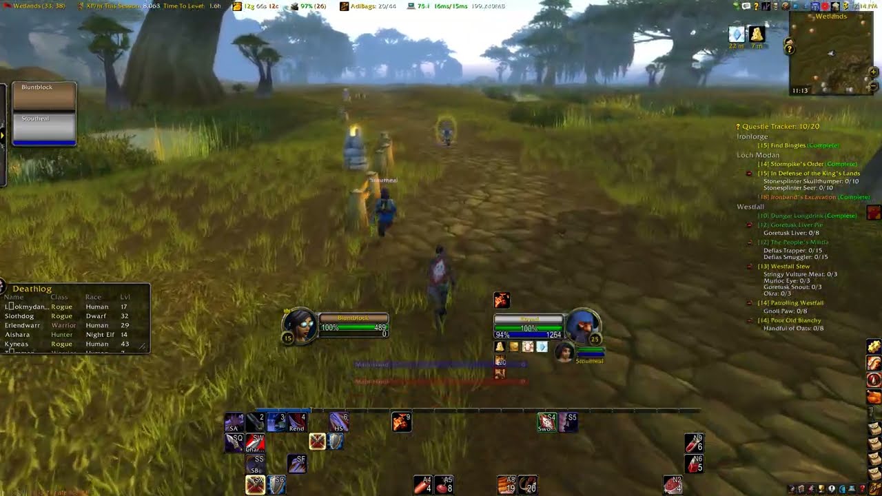 Wetlands Run Hardcore Level 15 Warrior and Priest