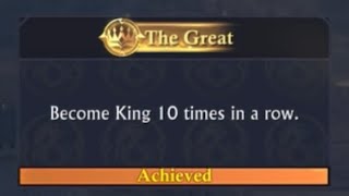 King of Avalon - unlocked the NEW Plaudit: The Great - Became King 10 times in a row - peaceful KVK