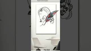 Beautiful Indian woman face line art using python #shorts #paishot #homedecor