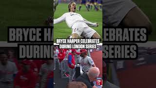 A Premier Celebration From Bryce Harper During The London Series