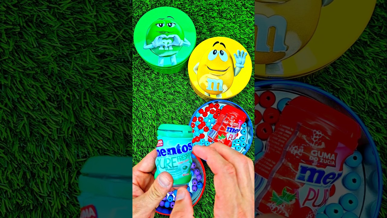 Minutes Satisfying with Rainbow M&M'S Candy Unpacking From Glossy Containers ASMR Beads Surprise