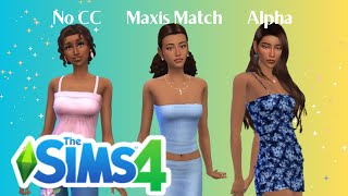 No CC vs Maxis Match vs Alpha Challenge! | The Sims 4 Create a Sim
