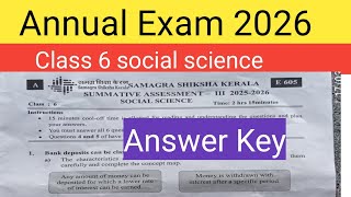 Cl 6 Social Science Annual Exam 2026 Answer Key Todays Exam Answer Key