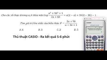 Toán 12: Cho các số thực dương a,b thỏa mãn log (a^2+9b^2+1)/(2a+6b)=