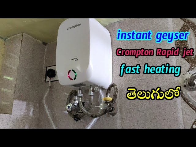 Crompton Rapid jet instant water heater installation in telugu// 3 litres  water fast heating geyser - YouTube