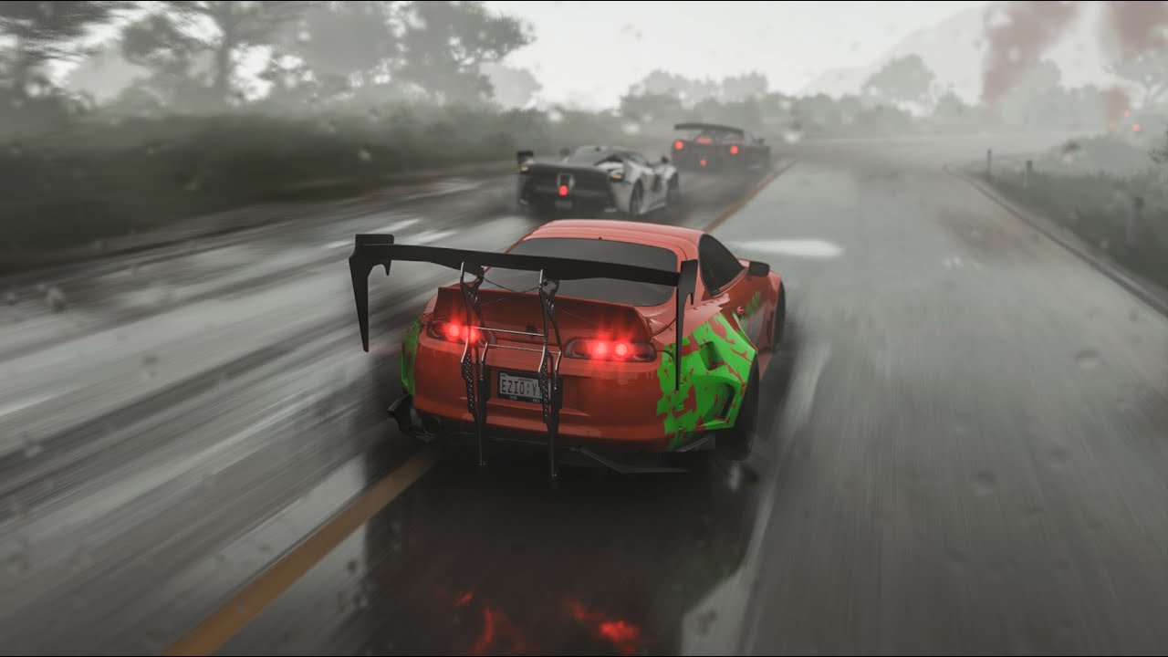 Racing through Heavy Rain Storm - 1300Hp Toyota Supra MK4 - Forza Horizon 5 | Pc gameplay