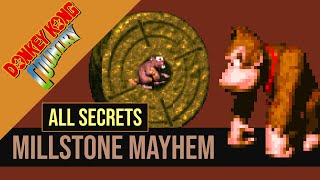 All Secrets of Millstone Mayhem | 101% Walkthrough | Donkey Kong Country (SNES)