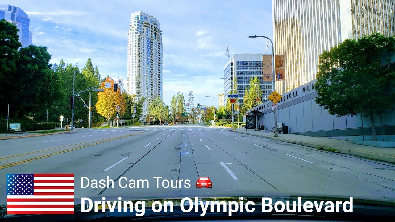Driving on Olympic Boulevard,  Los Angeles,  California,  USA ||  Dash Cam Tours 🚘