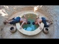 Build The Most Secret Underground House Bath Pool Underground, Searching Water Well