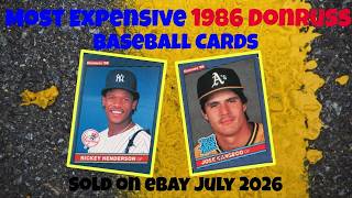 1986 Donruss Most Expensive eBay Sales Baseball Cards (July 2026)